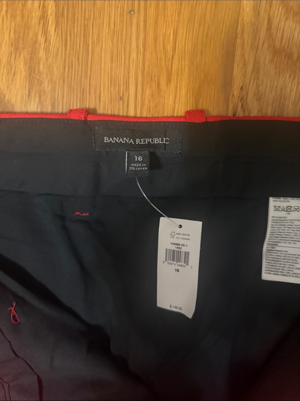 Banana Republic Red pant Italian wool